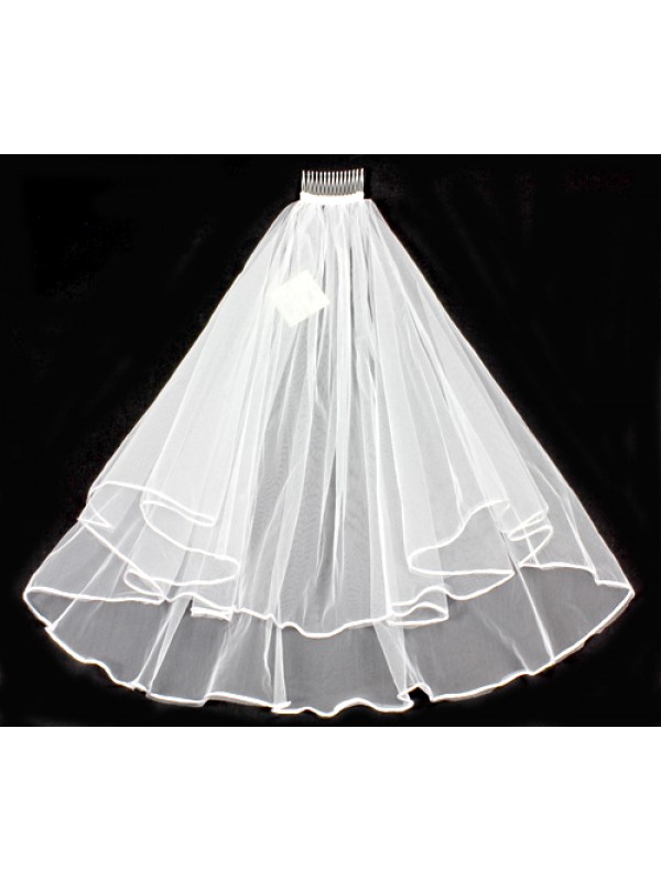 Veil - Plain Tulle - Veil-Webbing trim - 24" - VL-VC-XS-WT